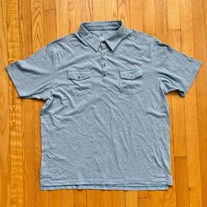 Kuhl Men’s Short Sleeve Polo Shirt Performance Hiking Outdoors XL Blue White